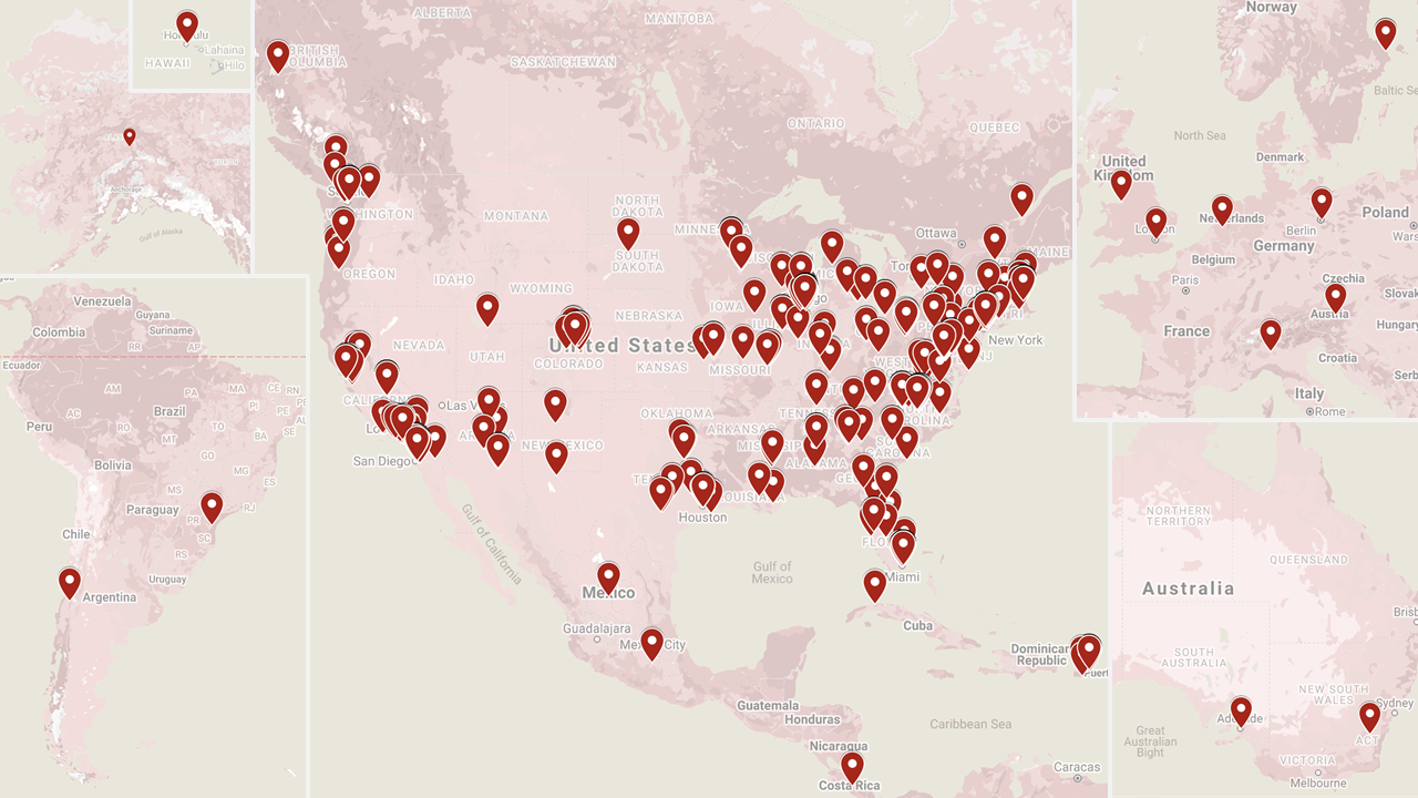 Investigator Locations Map